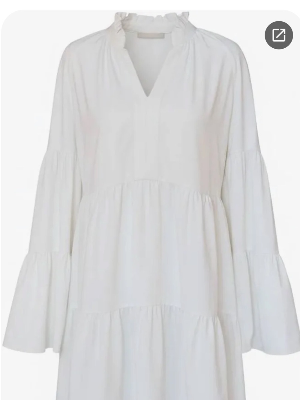 Amanda Uprichard White Tiered Ruffle V-Neck Tunic